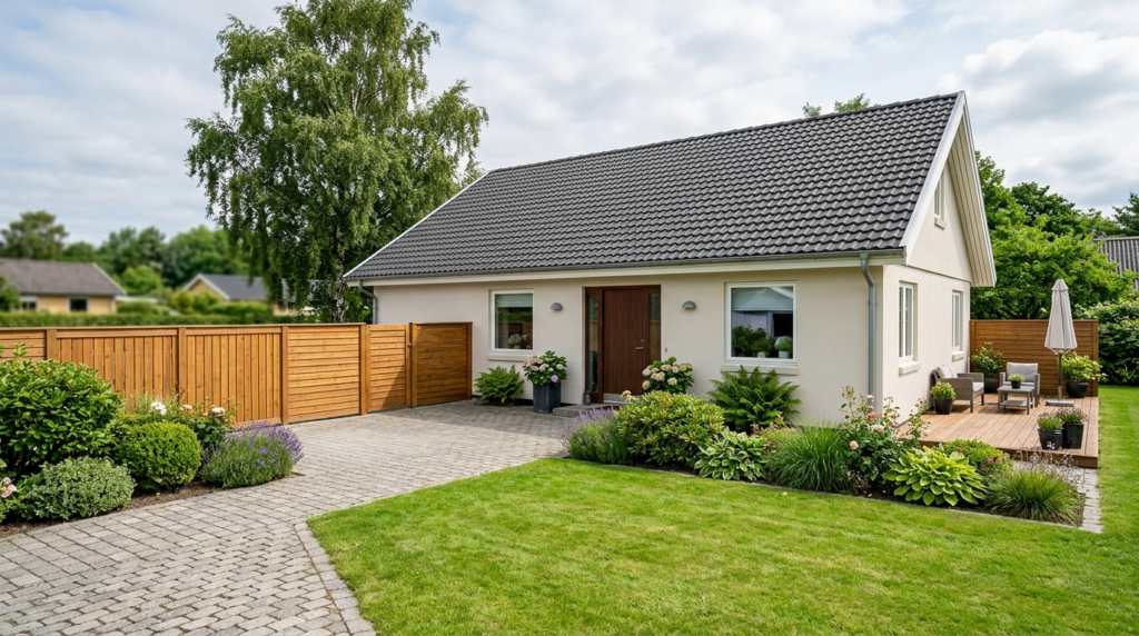Professional exterior home maintenance photograph featuring 