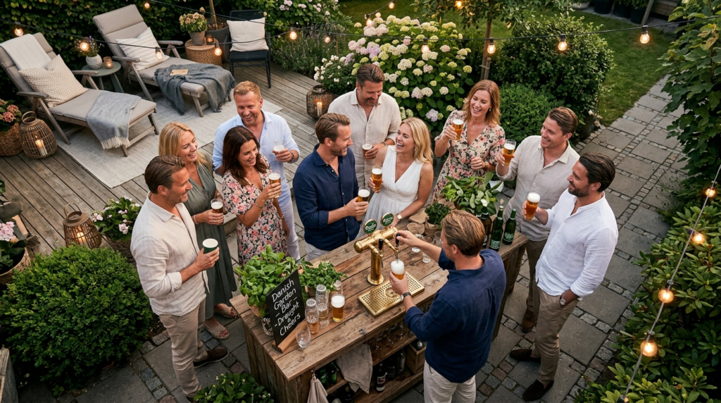 Overhead lifestyle photograph of a well-dressed group of adu